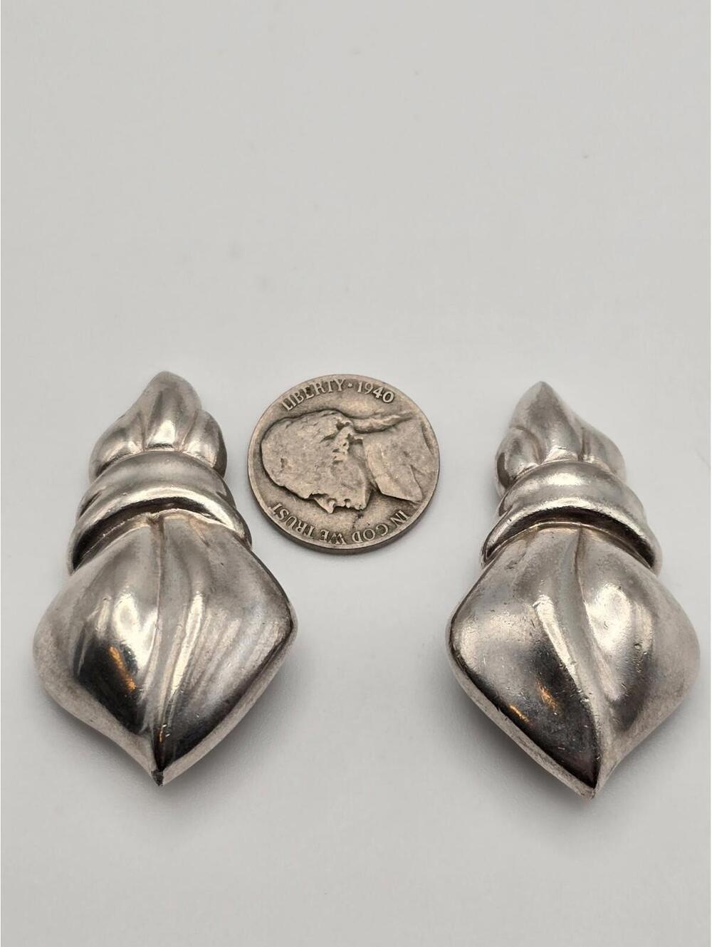 Large Vintage Givenchy Silver Earrings